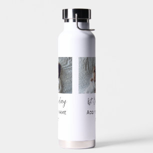 Geburtstag Namen Foto einfache minimale Text Jubil Trinkflasche