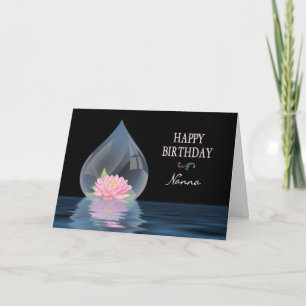 GEBURTSTAG - Nanna - LOTUS BLUME IN WATERDROP Karte
