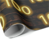 Geburtstag Neon 100 Zeichen auf Brick Geschenkpapier (Rolleneckpunkt)