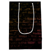 Geburtstag Neon 100 Zeichen auf Brick Mittlere Geschenktüte (Rückseite)