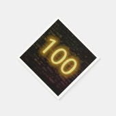 Geburtstag Neon 100 Zeichen auf der Ziegelmauer Serviette (Ecke)
