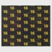 Geburtstag Neon 16 Zeichen auf Brick Geschenkpapier (Flach)