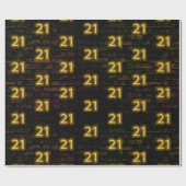 Geburtstag Neon 21 Zeichen auf Brick Geschenkpapier (Flach)