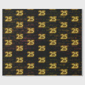 Geburtstag Neon 25 Zeichen auf Brick Geschenkpapier (Flach)