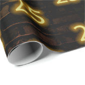 Geburtstag Neon 25 Zeichen auf Brick Geschenkpapier (Rolleneckpunkt)