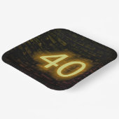 Geburtstag Neon 40 Zeichen auf der Ziegelmauer Pappteller (Gewinkelt)