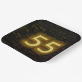 Geburtstag Neon 55 Zeichen auf der Ziegelmauer Pappteller (Gewinkelt)