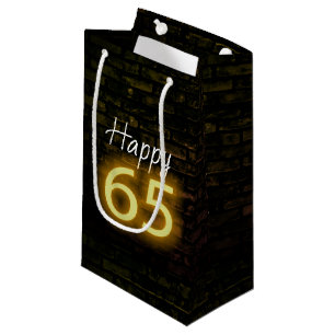 Geburtstag Neon 65 Zeichen auf Brick Kleine Geschenktüte