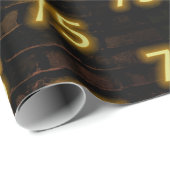 Geburtstag Neon 75 Zeichen auf Brick Geschenkpapier (Rolleneckpunkt)