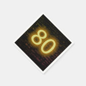 Geburtstag Neon 80 Zeichen auf der Ziegelmauer Serviette (Ecke)