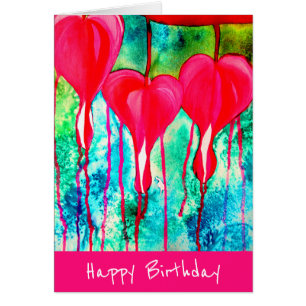 Geburtstag Neon rosa Blutungen Herz