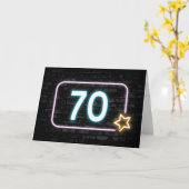 Geburtstag Neon Sign On Brick Karte (Gelbe Blume)