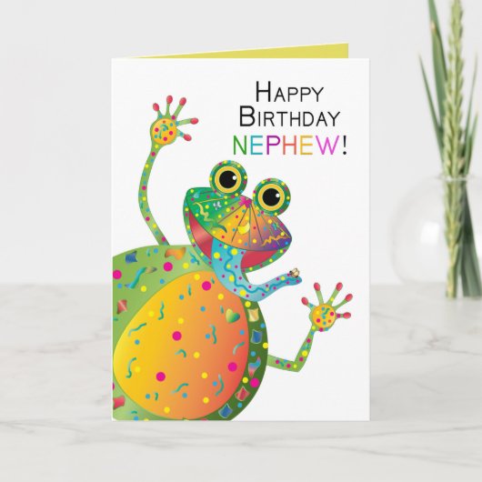 Geburtstag, Nephew, Frosch, Sammlung Kaleidoskop Karte (Vorderseite)