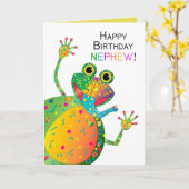 Geburtstag, Nephew, Frosch, Sammlung Kaleidoskop Karte (Gelbe Blume)