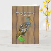 Geburtstag, Nephew, Limpkin Marsh Bird Karte (Gelbe Blume)