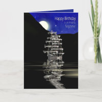 Geburtstag, Nephew, Schiff mit Segel, Nacht