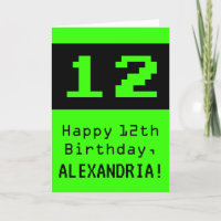 Geburtstag: Nerdy / Geeky Style "12" und Name
