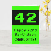 Geburtstag: Nerdy / Geeky Style "42" und Name Karte (Gelbe Blume)