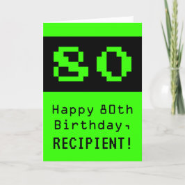 Geburtstag: Nerdy / Geeky Style "80" und Name Karte
