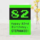Geburtstag: Nerdy / Geeky Style "82" und Name Karte (Gelbe Blume)