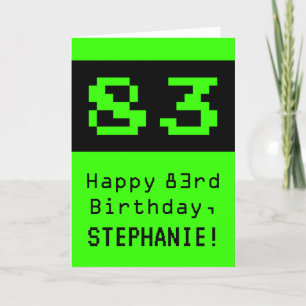 Geburtstag: Nerdy / Geeky Style "83" und Name Karte