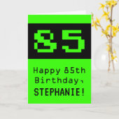 Geburtstag: Nerdy / Geeky Style "85" und Name Karte (Gelbe Blume)