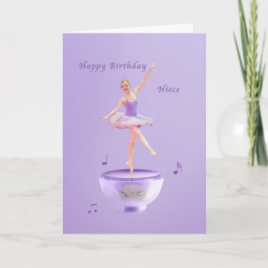 Geburtstag, Nichte, Musikbox Ballerina Karte (Vorderseite)