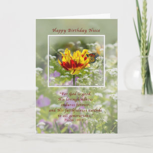 Geburtstag, Nichte, religiös, Schmetterling Karte