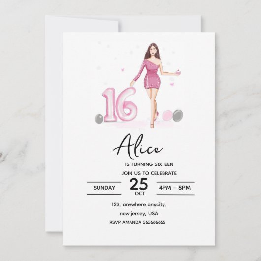 Geburtstag, niedlich, einladung (Vorderseite)