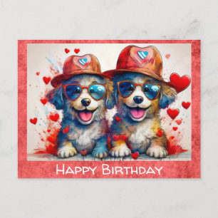 Geburtstag Niedlich Funny Cartoon Dog Herz Postkarte