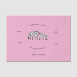 Geburtstag, Niedlich und glücklich Kenyan Zebras P Seidenpapier