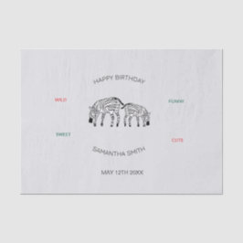 Geburtstag, Niedlich und glücklich Kenyan Zebras Seidenpapier