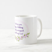 Geburtstag niedlicher romantischer BlumeMinimalist Kaffeetasse (VorderseiteRechts)