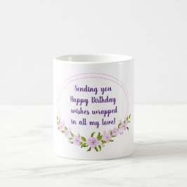 Geburtstag niedlicher romantischer BlumeMinimalist Kaffeetasse