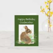 Geburtstag Niedliches Bunny Rabbit Beste Godmutter Karte (Gelbe Blume)