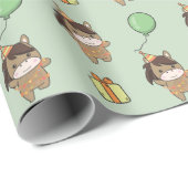 Geburtstag Niedliches Tierpferd für Kinder Geburts Geschenkpapier (Rolleneckpunkt)