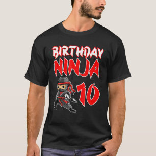 Geburtstag Ninja 10. Geburtstagsparty Karate T-Shirt