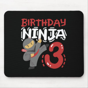 Geburtstag Ninja 3 Jahre alter Karate Kinder 3. Ge Mousepad
