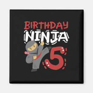 Geburtstag Ninja 5 Jahre alter Karate Kinder 5. Ge Magnet