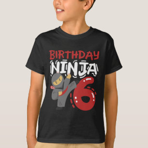 Geburtstag Ninja 6 Jahre alter Karate Kinder 6. Ge T-Shirt