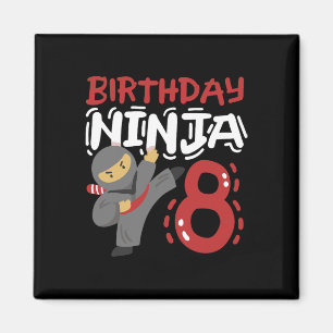 Geburtstag Ninja 8 Jahre alter Karate Kinder 8. Ge Magnet