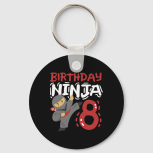 Geburtstag Ninja 8 Jahre alter Karate Kinder 8. Ge Schlüsselanhänger