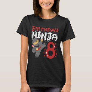 Geburtstag Ninja 8 Jahre alter Karate Kinder 8. Ge T-Shirt