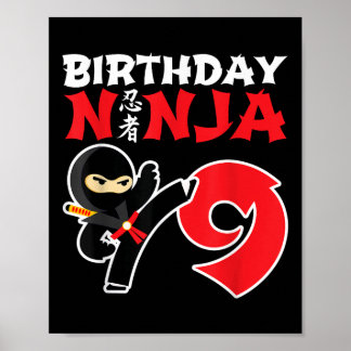 Geburtstag Ninja - 9 Jahre Party Ninja - Geburtsta Poster