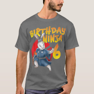 Geburtstag Ninja Bunny 6 Jahre Sith Bday Geboren 2 T-Shirt