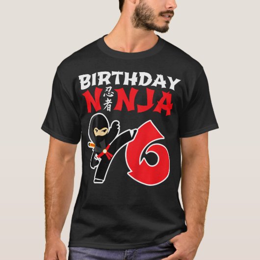 Geburtstag Ninja Shirt - 6 Jahre alt Ninja Geburts (Vorderseite)