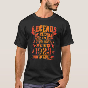 Geburtstag November 1923 Jahr gebrauchte Legenden T-Shirt