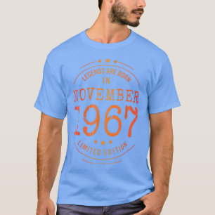 Geburtstag November 1967 Jahr limitierte Ausgabe T-Shirt