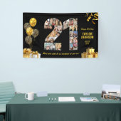 Geburtstag Nummer 21 Foto Collage Schwarz Gold Banner (Messeveranstaltung)