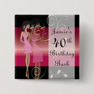 Geburtstag oder Bachelorette Diva Girl Fun Button